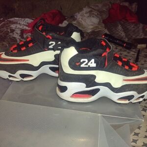 Nike Kids Black and White Sneakers with Red Accents